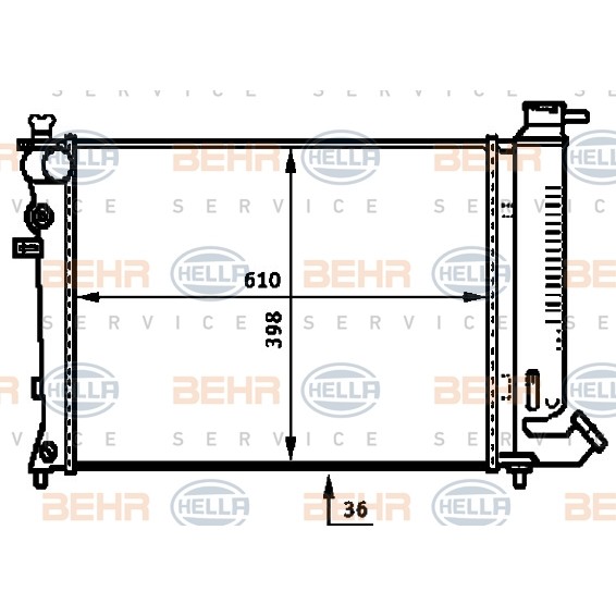 Слика на Воден радиатор (ладник) BEHR HELLA SERVICE 8MK 376 717-491