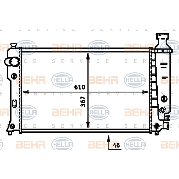 Слика на Воден радиатор (ладник) BEHR HELLA SERVICE 8MK 376 717-661