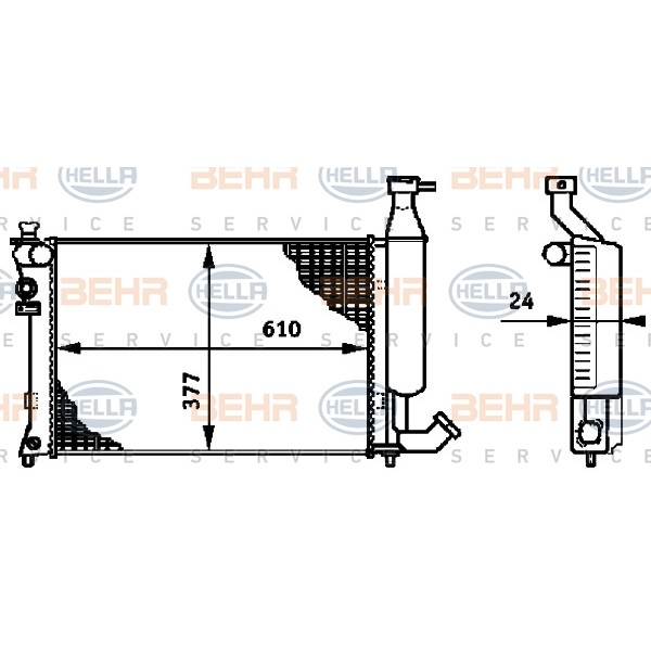 Слика на Воден радиатор (ладник) BEHR HELLA SERVICE 8MK 376 719-501