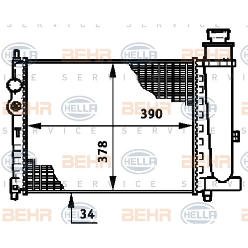 Слика на Воден радиатор (ладник) BEHR HELLA SERVICE 8MK 376 719-581