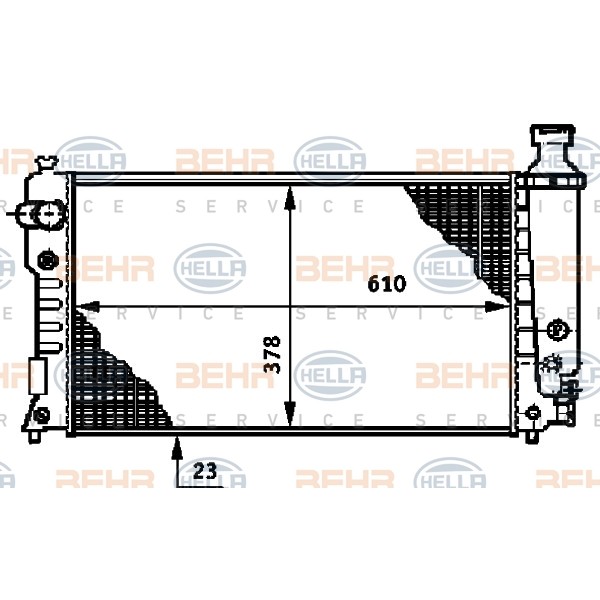 Слика на Воден радиатор (ладник) BEHR HELLA SERVICE 8MK 376 719-601