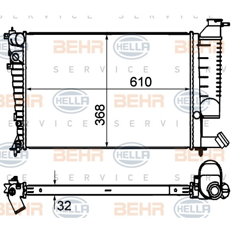 Слика на Воден радиатор (ладник) BEHR HELLA SERVICE 8MK 376 735-291