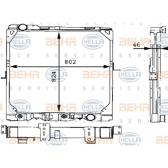 Слика на Воден радиатор (ладник) BEHR HELLA SERVICE PREMIUM LINE 8MK 376 709-311