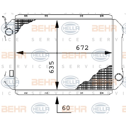 Слика на Воден радиатор (ладник) BEHR HELLA SERVICE PREMIUM LINE 8MK 376 709-611