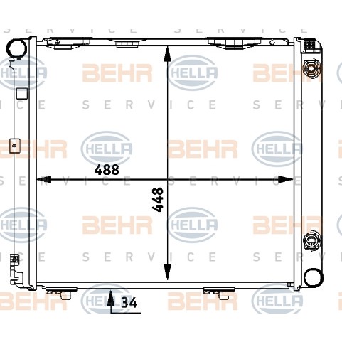 Слика на Воден радиатор (ладник) BEHR HELLA SERVICE PREMIUM LINE 8MK 376 711-371