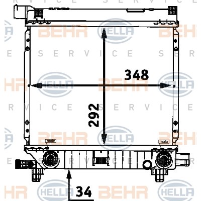 Слика на Воден радиатор (ладник) BEHR HELLA SERVICE PREMIUM LINE 8MK 376 712-161