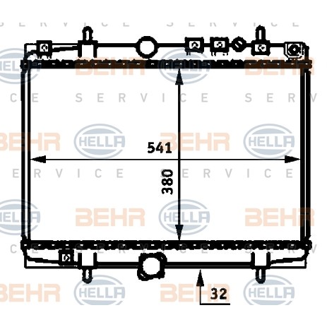 Слика на Воден радиатор (ладник) BEHR HELLA SERVICE PREMIUM LINE 8MK 376 714-411