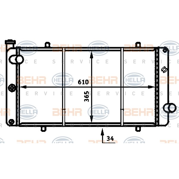 Слика на Воден радиатор (ладник) BEHR HELLA SERVICE PREMIUM LINE 8MK 376 716-541