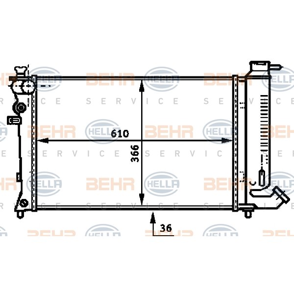 Слика на Воден радиатор (ладник) BEHR HELLA SERVICE PREMIUM LINE 8MK 376 716-581