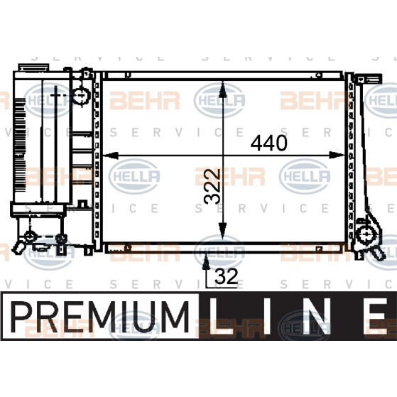 Слика на Воден радиатор (ладник) BEHR HELLA SERVICE PREMIUM LINE 8MK 376 717-461