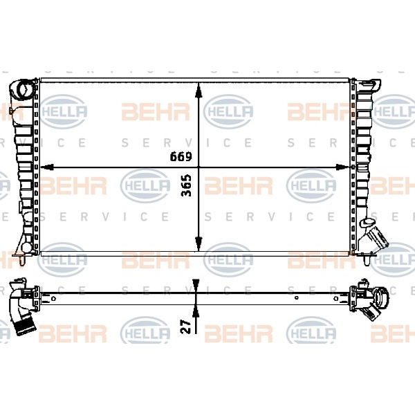 Слика на Воден радиатор (ладник) BEHR HELLA SERVICE PREMIUM LINE 8MK 376 717-601