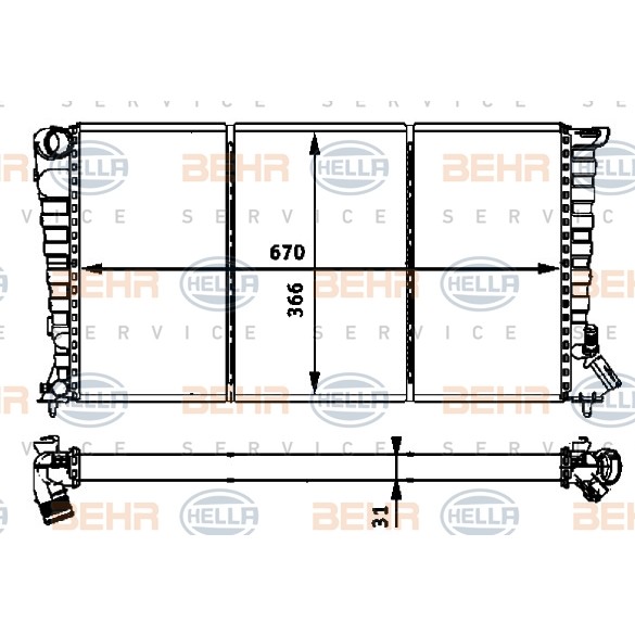 Слика на Воден радиатор (ладник) BEHR HELLA SERVICE PREMIUM LINE 8MK 376 717-621