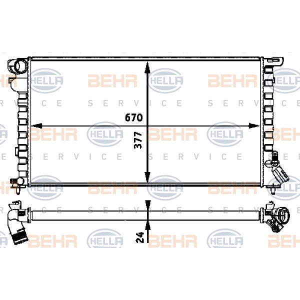 Слика на Воден радиатор (ладник) BEHR HELLA SERVICE PREMIUM LINE 8MK 376 717-631