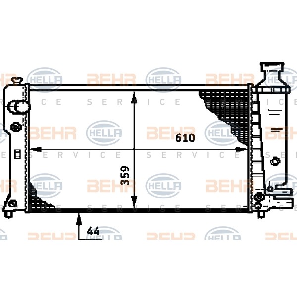 Слика на Воден радиатор (ладник) BEHR HELLA SERVICE PREMIUM LINE 8MK 376 720-061