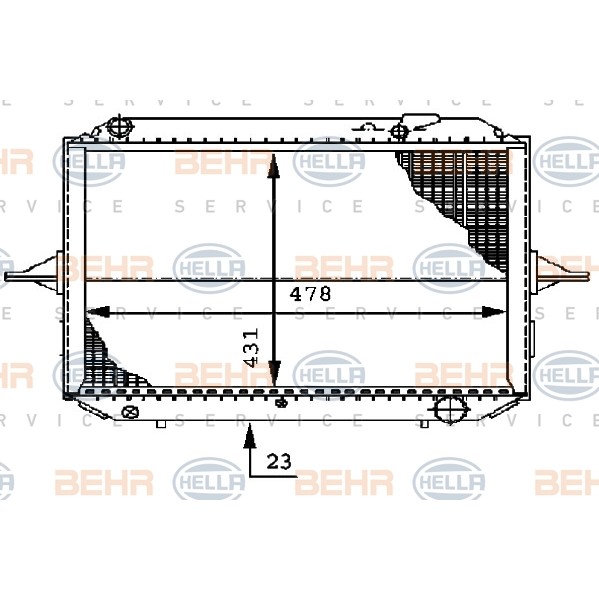 Слика на Воден радиатор (ладник) BEHR HELLA SERVICE PREMIUM LINE 8MK 376 722-331