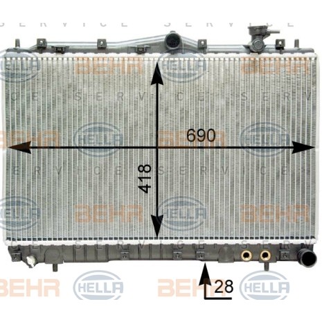 Слика на Воден радиатор (ладник) BEHR HELLA SERVICE PREMIUM LINE 8MK 376 762-211