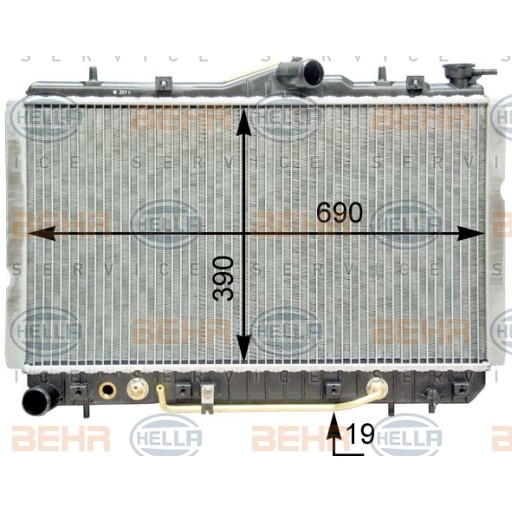 Слика на Воден радиатор (ладник) BEHR HELLA SERVICE PREMIUM LINE 8MK 376 763-011