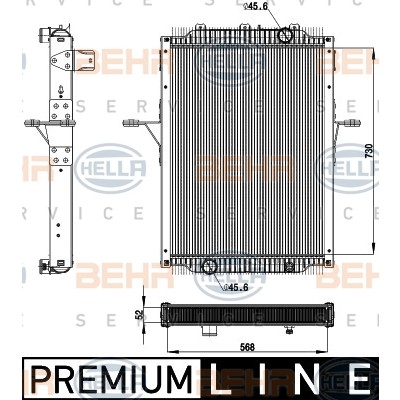 Слика на Воден радиатор (ладник) BEHR HELLA SERVICE PREMIUM LINE 8MK 376 908-031