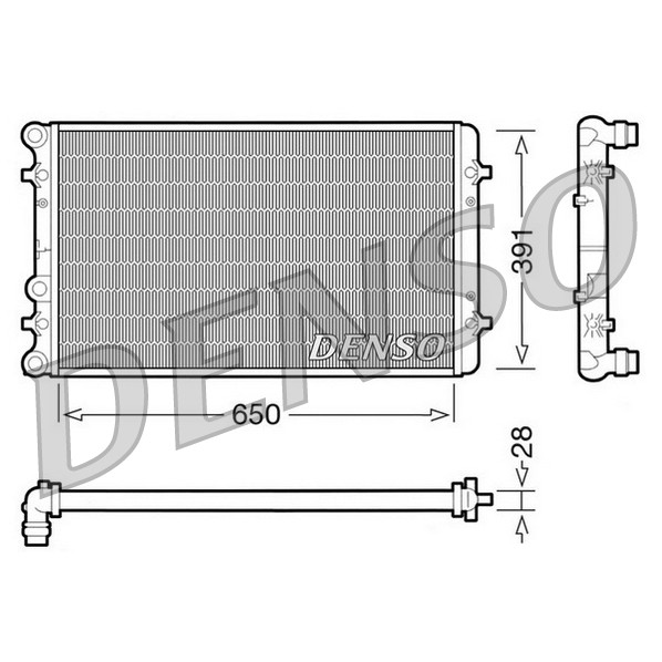 Слика на Воден радиатор (ладник) DENSO DRM02007 за Seat Toledo (1L) 1.6 i - 101 коњи бензин