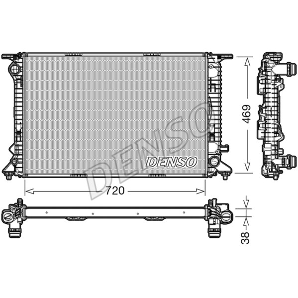 Слика на Воден радиатор (ладник) DENSO DRM02024 за Audi A4 Avant (8K5, B8) S4 quattro - 333 коњи бензин