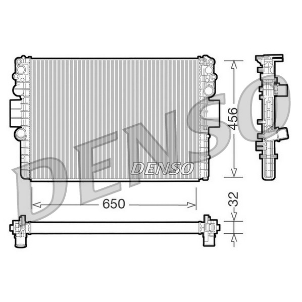 Слика на Воден радиатор (ладник) DENSO DRM12006 за камион Iveco Daily 2 Platform 29 L 9 - 84 коњи дизел