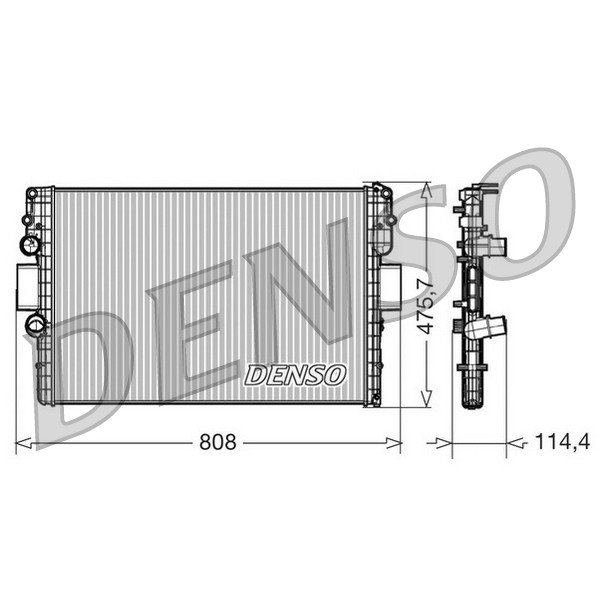 Слика на Воден радиатор (ладник) DENSO DRM12010 за камион Iveco Daily 2006 Platform 40C12 - 116 коњи дизел