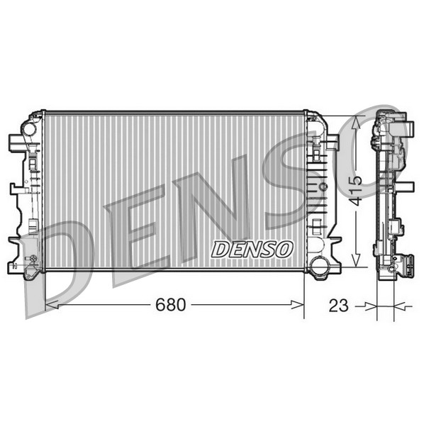 Слика на Воден радиатор (ладник) DENSO DRM17018 за Mercedes Sprinter 4.6-t Box (906) 419 CDI (906.653, 906.655, 906.657) - 190 коњи дизел