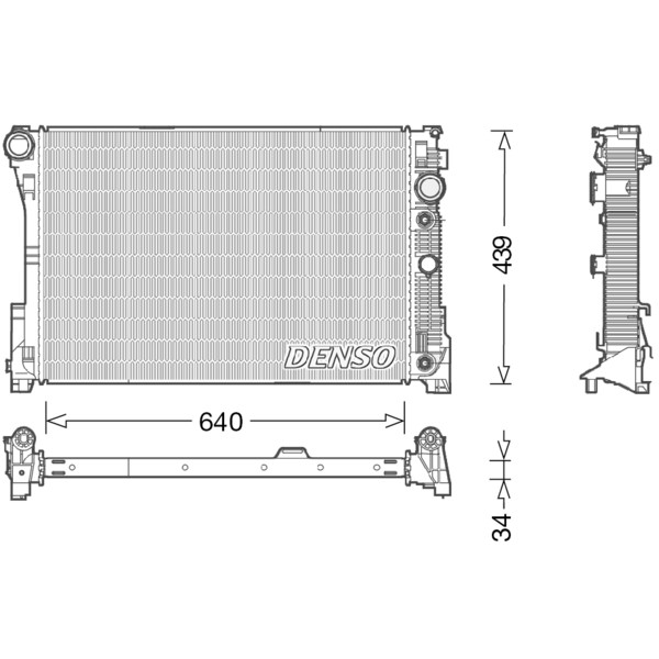 Слика на Воден радиатор (ладник) DENSO DRM17048 за Mercedes E-class Estate (s212) E 350 BlueTEC - 252 коњи дизел