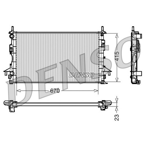 Слика на Воден радиатор (ладник) DENSO DRM23083 за Renault Laguna 2 Sport Tourer (KG0-1) 1.9 dCi (KG0G) - 120 коњи дизел