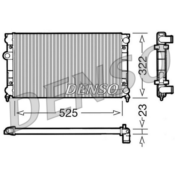 Слика на Воден радиатор (ладник) DENSO DRM32006 за VW Jetta 3 (1H2) 1.9 TDI - 110 коњи дизел