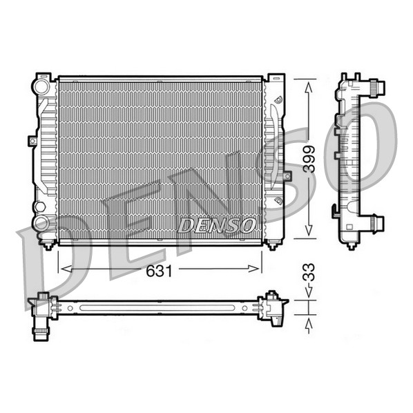 Слика на Воден радиатор (ладник) DENSO DRM32029 за Skoda Superb Sedan (3U4) 1.8 T - 150 коњи бензин