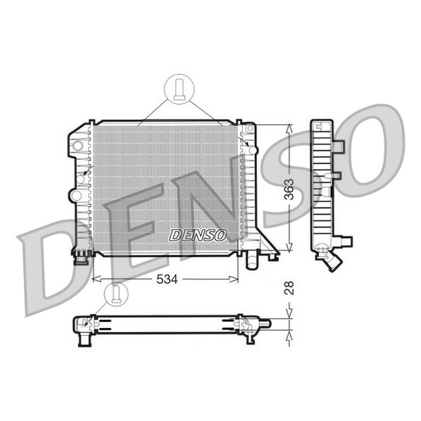 Слика на Воден радиатор (ладник) DENSO DRM33021 за Volvo 460L (464) 2.0 - 109 коњи бензин