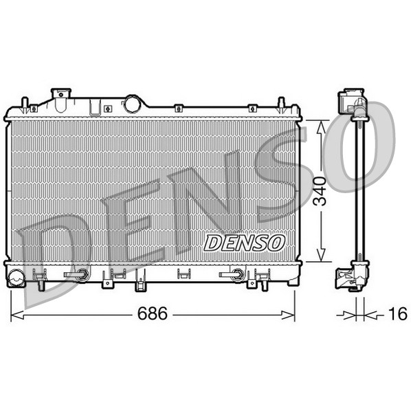 Слика на Воден радиатор (ладник) DENSO DRM36008 за Subaru Outback Wagon (BL,BP) 2.5 - 165 коњи бензин