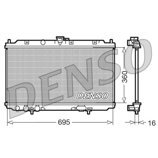 Слика на Воден радиатор (ладник) DENSO DRM46012 за Nissan Pulsar Hatchback (N16) 1.8 - 114 коњи бензин