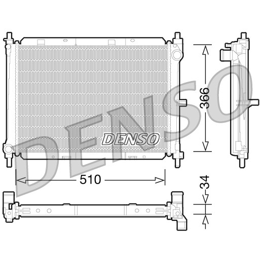 Слика на Воден радиатор (ладник) DENSO DRM46038 за Nissan Note (E11) 1.5 dCi - 90 коњи дизел