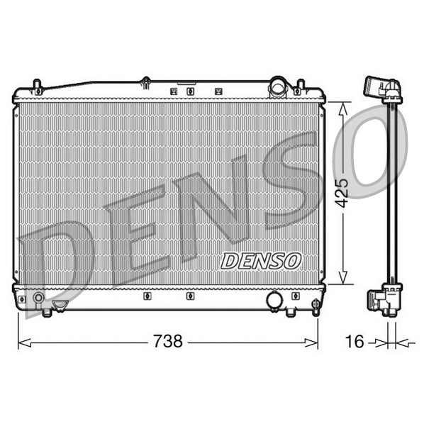 Слика на Воден радиатор (ладник) DENSO DRM50033 за Toyota Verso Sportvan (ACM2) 2.0 D-4D - 116 коњи дизел