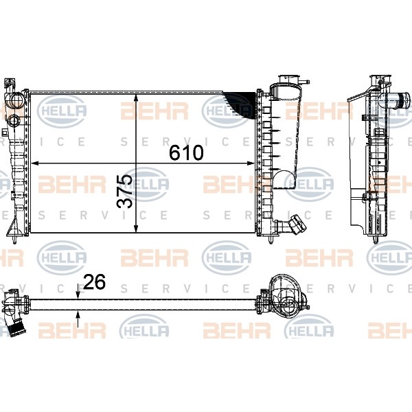 Слика на Воден радиатор (ладник) HELLA 8MK 376 710-264