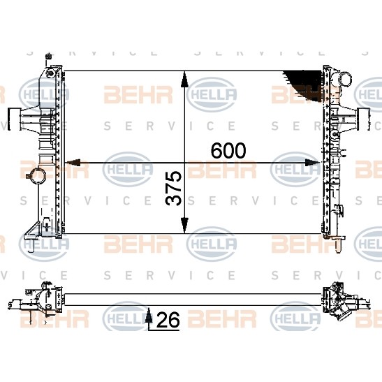 Слика на Воден радиатор (ладник) HELLA 8MK 376 710-314