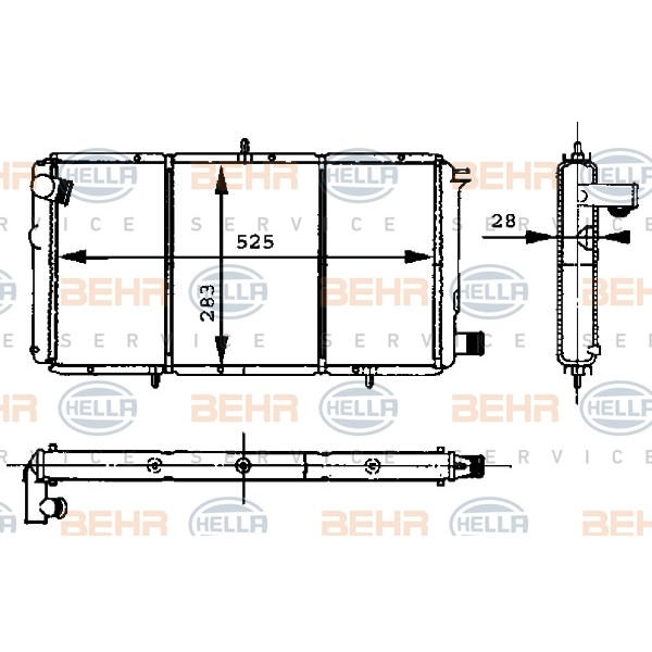 Слика на Воден радиатор (ладник) HELLA 8MK 376 715-401