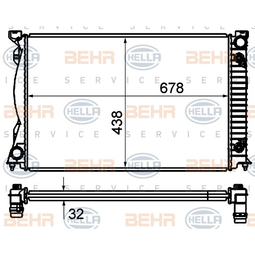 Слика на Воден радиатор (ладник) HELLA 8MK 376 735-011