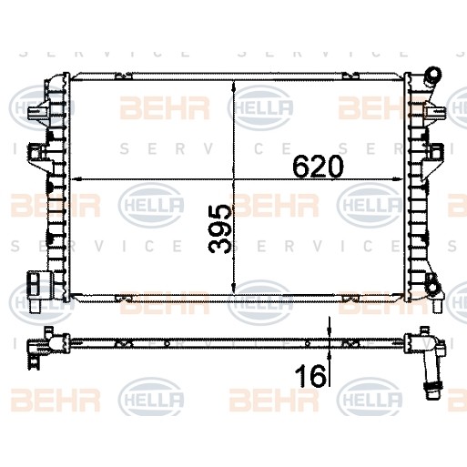 Слика на Воден радиатор (ладник) HELLA 8MK 376 912-234 за Skoda Karoq (NU7) 1.6 TDI - 115 коњи дизел