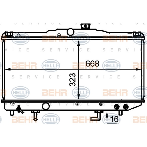 Слика на Воден радиатор (ладник) HELLA BEHR  SERVICE  PREMIUM LINE 8MK 376 707-711