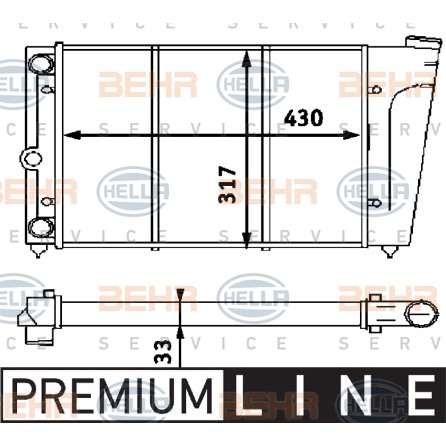 Слика на Воден радиатор (ладник) HELLA BEHR  SERVICE  PREMIUM LINE 8MK 376 715-151