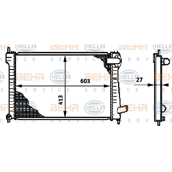 Слика на Воден радиатор (ладник) HELLA BEHR  SERVICE  PREMIUM LINE 8MK 376 720-151