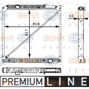 Слика 1 на Воден радиатор (ладник) HELLA BEHR  SERVICE  PREMIUM LINE 8MK 376 721-211