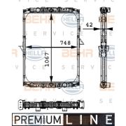 Слика 1 на Воден радиатор (ладник) HELLA BEHR  SERVICE  PREMIUM LINE 8MK 376 721-541