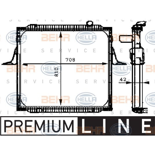 Слика на Воден радиатор (ладник) HELLA BEHR  SERVICE  PREMIUM LINE 8MK 376 721-661