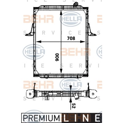 Слика на Воден радиатор (ладник) HELLA BEHR  SERVICE  PREMIUM LINE 8MK 376 722-061 за камион Renault Kerax 420.18 - 412 коњи дизел