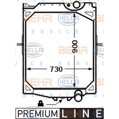 Слика на Воден радиатор (ладник) HELLA BEHR  SERVICE  PREMIUM LINE 8MK 376 726-551 за камион Volvo FM 12/460 - 460 коњи дизел