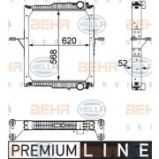 Слика 1 $на Воден радиатор (ладник) HELLA BEHR  SERVICE  PREMIUM LINE 8MK 376 733-731